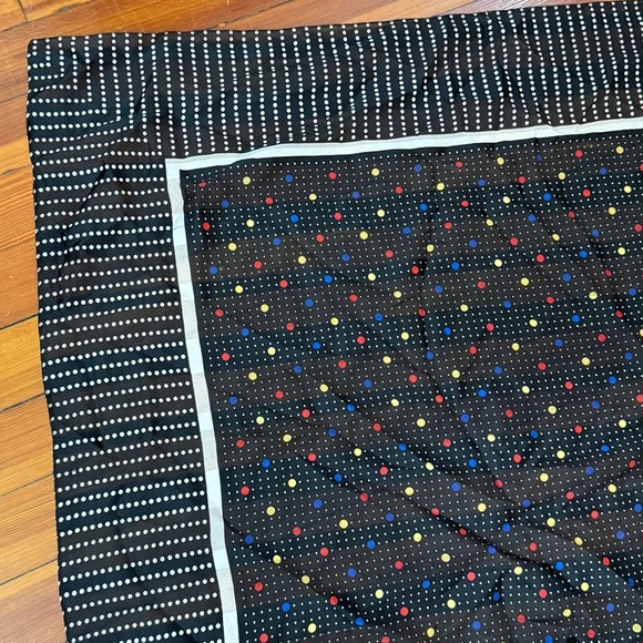 Ditsy Dots Silky Square Scarf White Border - Picture 4 of 5